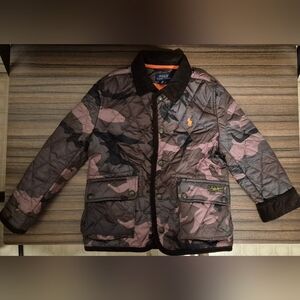 Polo by Ralph Lauren Kids Boys Camouflage Puffer Jacket - Black and Pink